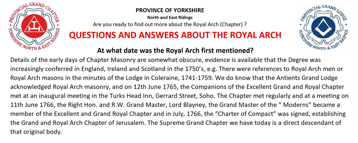 TheSquareMag's tweet photo. The Square Magazine #masonic update RT: @pgl_york⦠#freemason #freemasonry #masons... Lets start the week with a new question
YOUR QUESTIONS ANSWERED ABOUT THE ROYAL ARCH
At at date was the Royal Arch first mentioned
#Freemasons #Chaptermasons
@Gra⦠https://t.co/10GDXcrjFs