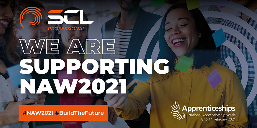 SCLeducation's tweet photo. We are proud to be supporting National Apprenticeship Week 2021.
Stay tuned throughout the week as we hear from staff, employers and apprentices from across SCL Professional to learn how they are using apprenticeships to #BuildTheFuture.
#NAW2021 #WeAreSCL @Apprenticeships https://t.co/jsqxihJxye