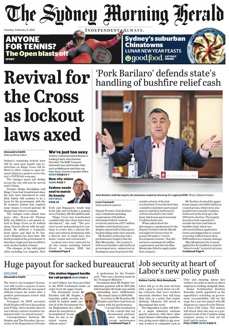 bencubby's tweet image. Tuesday’s front page