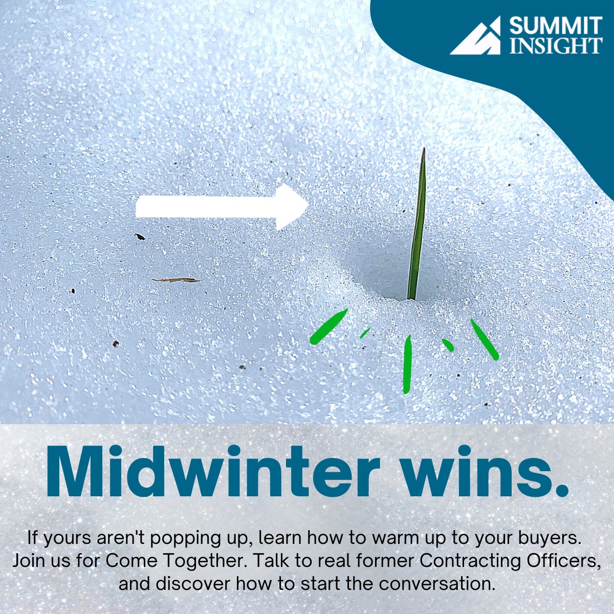 Are your GovCon midwinter wins popping up yet? No? Then join us for Come Together, and learn how to  warm up to your Contracting Officer! REGISTER NOW at zcu.io/liWo Next complimentary session is 2/10 2-3 PM ET;  spaces are limited.  zcu.io/MntW