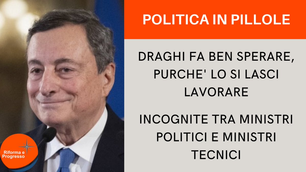 Sul fatto che Draghi sia un uomo di esperienza, capacità tecniche e raziocinio, siamo tutti d'accordo. Ma tutto sta nella squadra che lo sosterrà.
Secondo voi sarebbe meglio per lui avere una squadra di tecnici (come ai tempi di Mario Monti) o ministri politici?