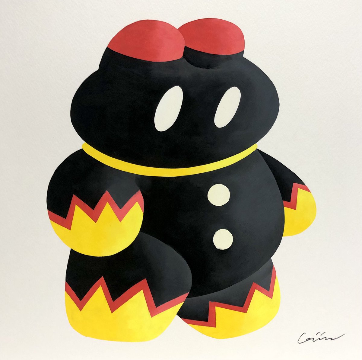 ばくだんくま クレヨン画 杉野ギーノスのイラスト