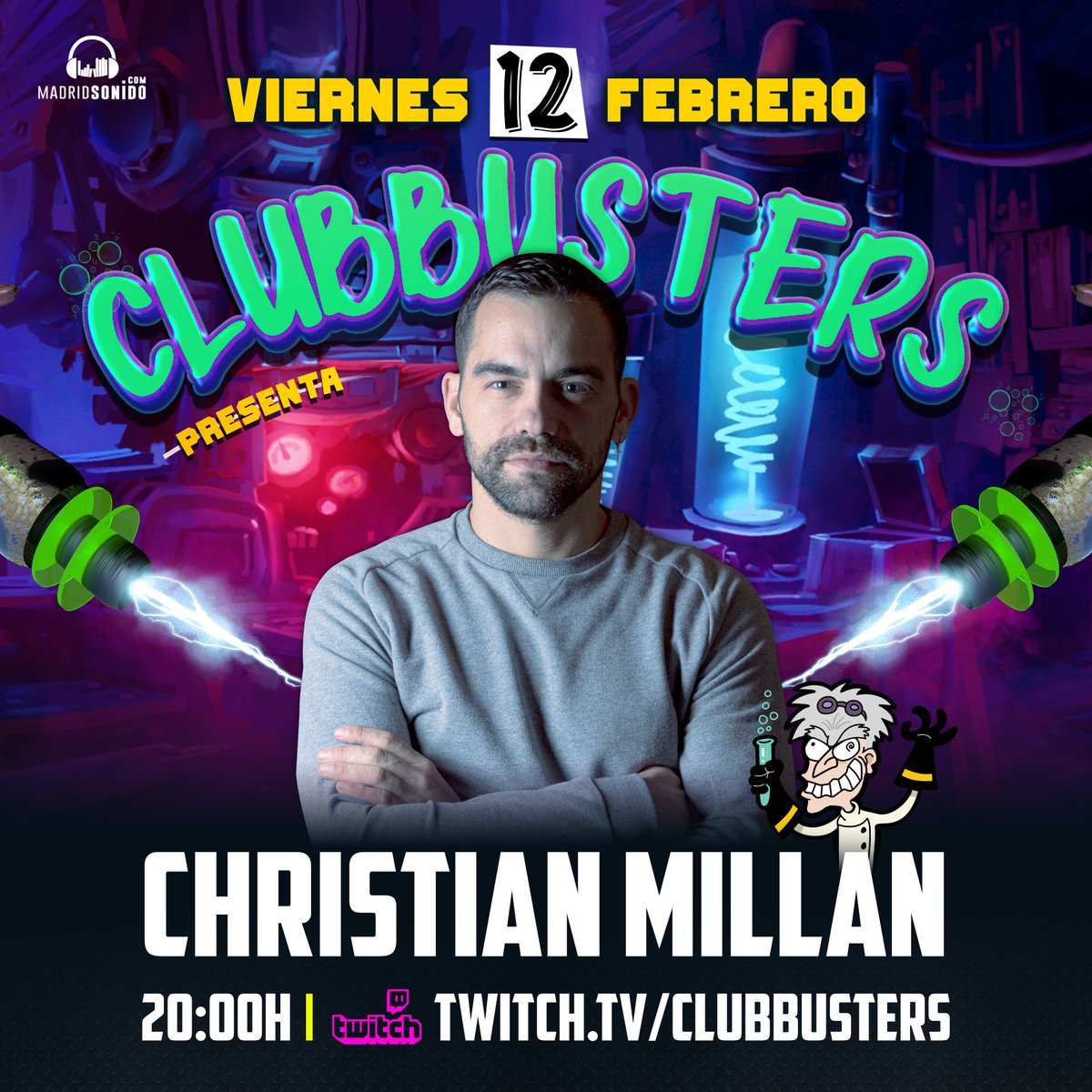 ClubbustersTv's tweet photo. Este Viernes a las 20:00h fastidiamos a Christian Millan!
https://t.co/uo6YYeBryw https://t.co/3Ic5CVnzm4
