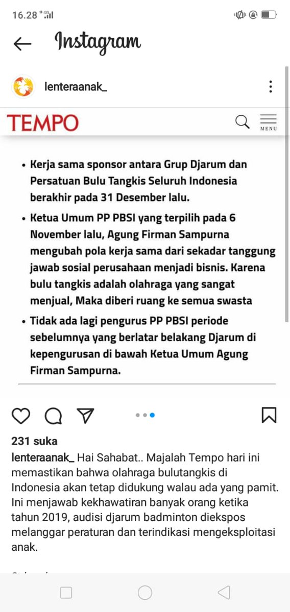 Captionnya di IG ngeri banget yak. Apakah sudah bisa diukur hasil tiga turnamen dengan kejayaan bulutangkis Indonesia bertahun-tahun dengan salah satunya dukungan dari Djarum grup?