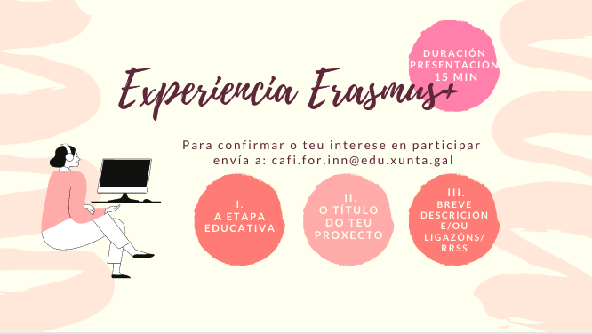 CAFIgalicia's tweet photo. Tes un proxecto Erasmus+ e queres darlle máis difusión e compartilo con outr@s docentes?Convidámosche a participar nas xornadas virtuais “Internacionaliza a túa escola….”Envía a túa proposta a cafi.for.inn@edu.xunta.gal #CAFI_erasmus #CAFI_ini_etwinning #erasmusplus 
@sepiegob https://t.co/66QGrTNsao