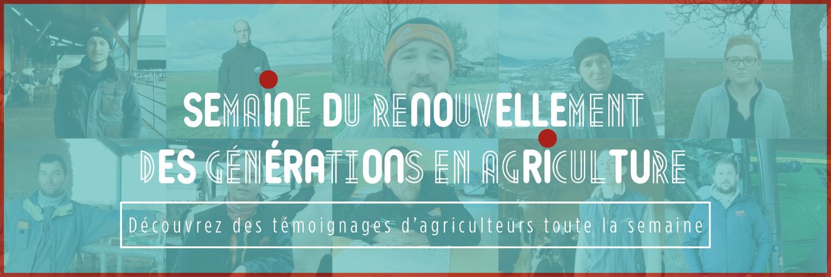 📣 C'est parti pour la semaine consacrée au Renouvellement des Générations en Agriculture ! Tout au long de la semaine, découvrez les témoignages d'agriculteurs de l'ensemble du territoire ! 
Faites le choix des métiers de l'agriculture !