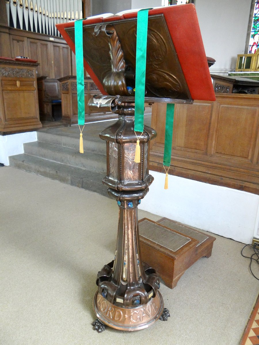 Amy Walford contributed a zinger to this episode of chancel enrichment - described by Pevsner as "Excellent Art Nouveau", her lectern in enriched hammered copper is a showstopper.