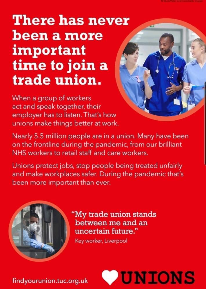 sectstuc's tweet image. This week marks Heart Unions week, normally we would be out talking to people. However there has never been a more important time to join a Trade union.  ❤️❤️❤️❤️