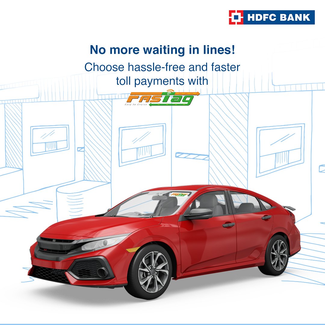 HDFC_Bank's tweet photo. Losing patience waiting at a toll plaza?
#SimplifyLife with FASTag for a hassle-free toll payments
To know more, visit: https://t.co/ibinBDwR15
#FASTag #FasterCommute #TravelSafe https://t.co/FapRsyk0v3