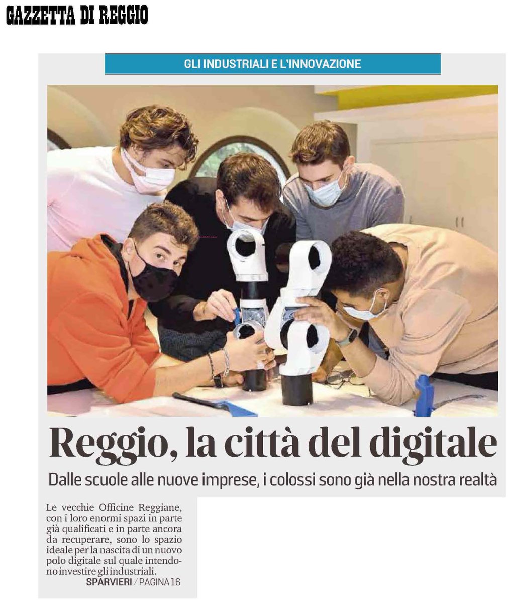 UnindustriaRE's tweet photo. Primo Piano @gazzettaReggioE su #distrettodigitale con intervento del DG @UnindustriaRE Filippo Di Gregorio.
#robolab #openaccelerator #digitaldistrict #innovazione
#httc #competenzedigitali #industria40 #formazione #education #territorio #persone #laboratori https://t.co/IuCO1iMBmA