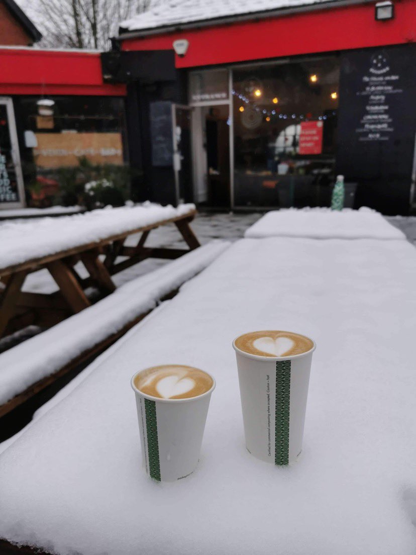 ❄️ Looks like it’s another one of those days! 
Let us keep you warm with a flat white or hot choc ☕️ 🍫 

Trust us... it’s worth the walk in the snow ⛄️ 

It’s been so great seeing you all, so we’re open an extra hour:
Open 10-5 every day for takeaway/collection