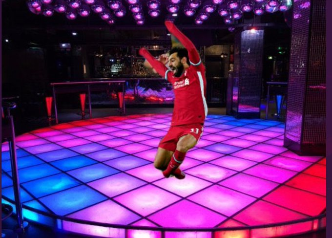 Salah just having fun after diving again for the 50 millionth time.