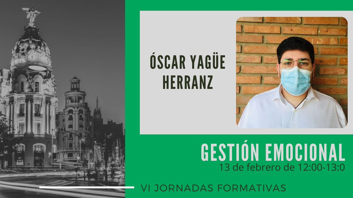 De 12:00 a 13:00 Óscar Yagüe dará una charla sobre Gestión Emocional y Comunicación Asertiva