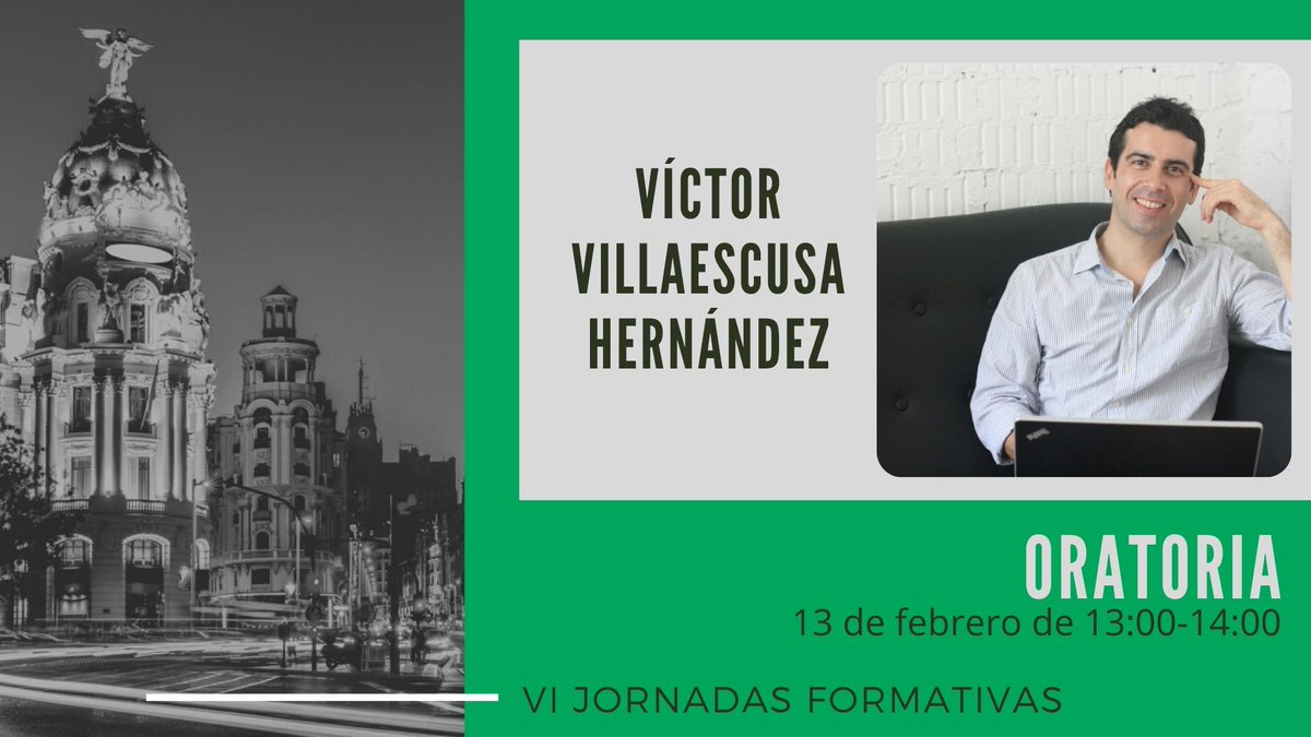 De 13:00 a 14:00 Víctor Villaescusa, colaborador con <a href="/_CEISAL/">CEISAL</a>, dará un taller de Oratoria, en el que puedes ganar un pulsi si estás inscrito y rellenas este link ceisal.com/actividades/ta…