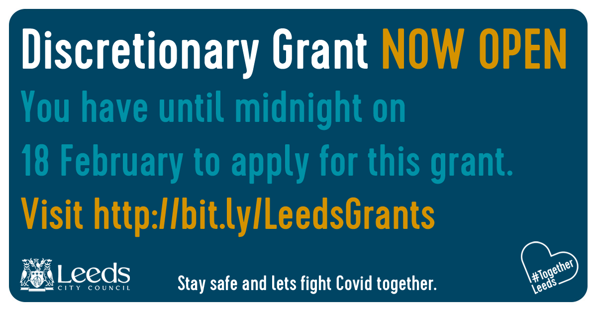 LeedsCC_News's tweet photo. This grant is for:
•self employed people
•businesses based at home or other domestic property
•businesses with commercial property costs of less than £4k a year
•smaller supply chain businesses
•businesses not registered for business rates
Apply https://t.co/Fx92y44iMG https://t.co/HtHDXzankA