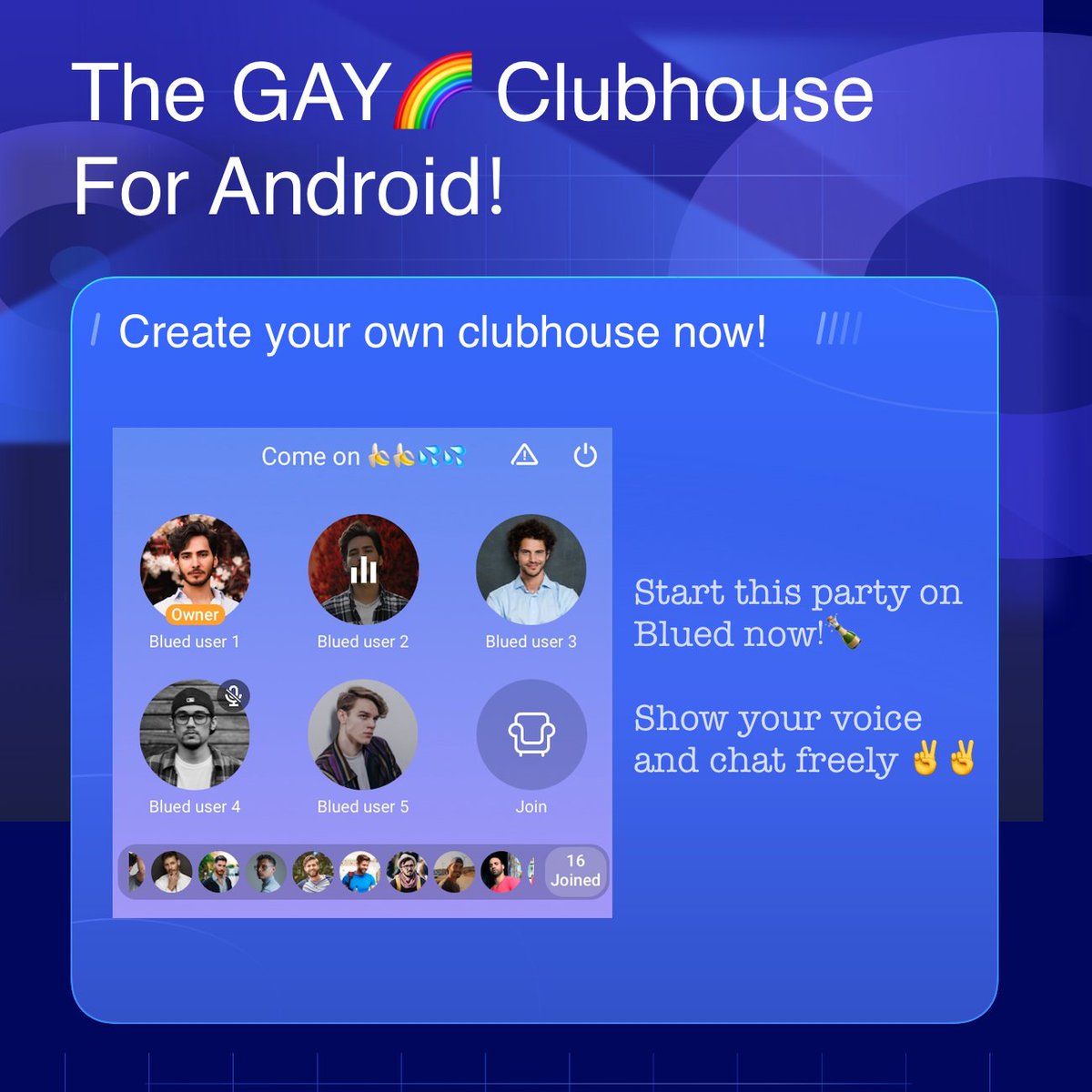 in_blued's tweet photo. WHAT?!
The gay Clubhouse for Android?
Download only from this link!
DOWNLOAD it now!
👇⬇️
https://t.co/qxNl45MIjZ

#clubhouse #clubhouseinvite #voicechatroom #gay #voicechat #chatroom #onlineparty #gayindia #gayboy #GayParty https://t.co/djCGkjTAbR