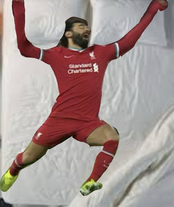 Salah having a rest after nearly being killed by Ruben Dias