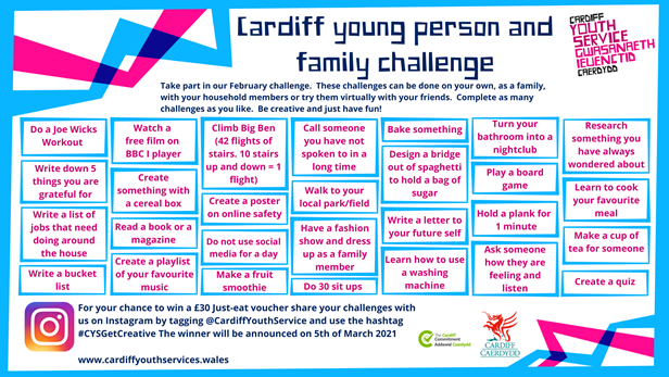BOLHS_Caplan's tweet photo. Here's a great set of challenges for this month @Bishop_Llandaff @YouthCardiff #CYSGetCreative https://t.co/DW2GqzJ87S