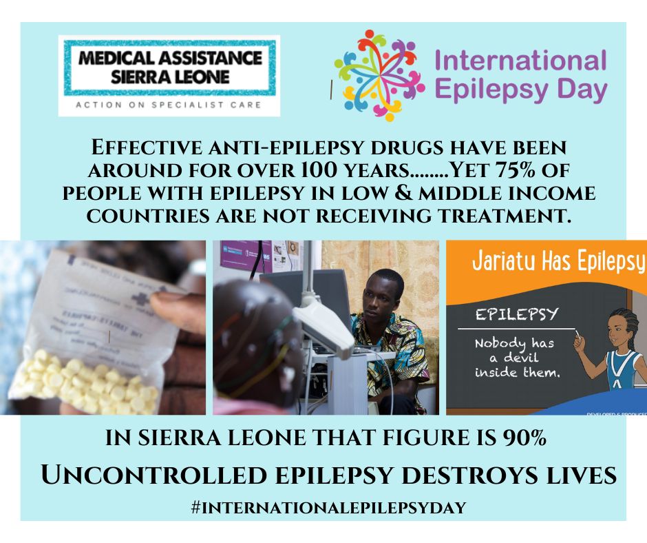 MASierraLeone's tweet photo. Today is International Epilepsy Day. If you work in #SierraLeone and can incorporate #epilepsyawareness into your community, education, other work this year PLEASE get in touch. We have quality materials that you can use. Let's reach the 90% not accessing treatment. #EpilepsyDay https://t.co/wOLM2XPMgd