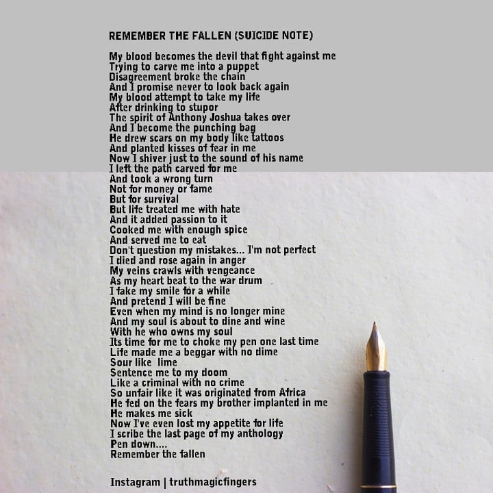 OFingerz's tweet photo. Remember the fallen.
#poetry #poem #Poetrycommunity #poet #POEMS https://t.co/aZem4Za6e1