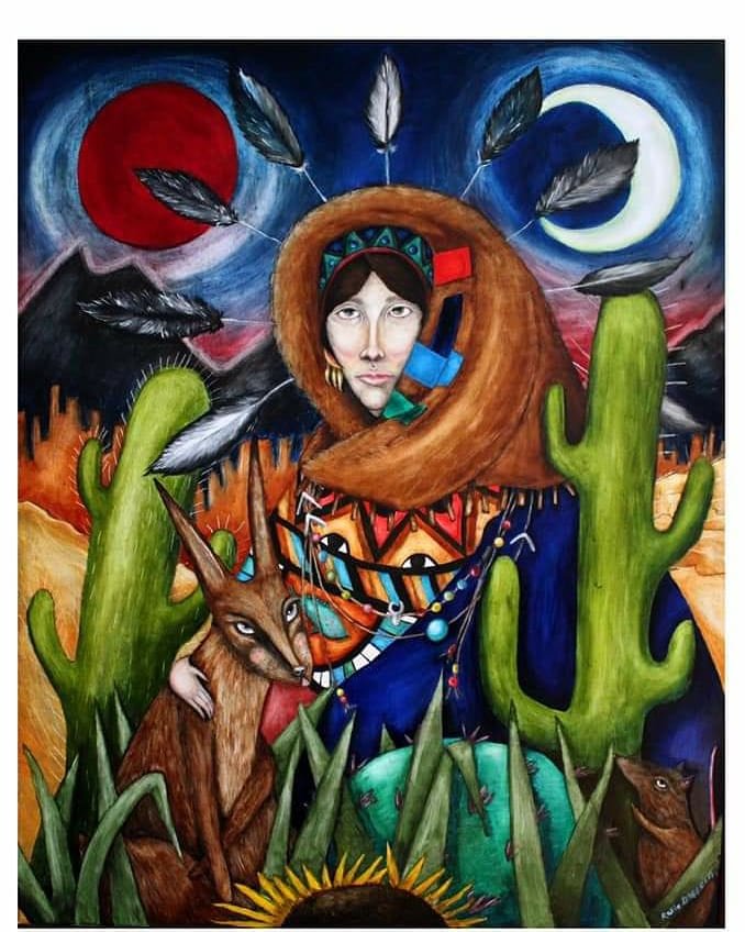 'Señorita June Sings to the Dunes', oil painting on canvas #artistsontwitter #artshare #oilpainting #SURREALISM #contemporaryartist #ArtistOnTwitter #artist