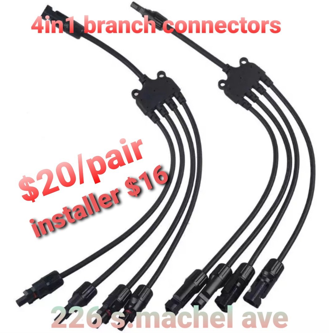 Make sure your technician uses mc4 connectors, they connect seamlessly and prevent loose connections as that will lead to inefficiencies, fires and your batteries being undercharged. You can get them at your local hardware shops