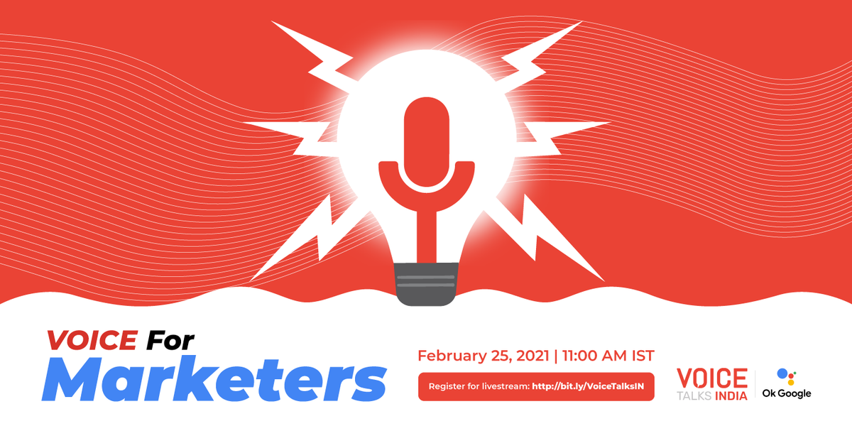 agrahyah's tweet photo. Want to drive brand awareness, conversions and conversations via Voice? Hear from expert Voice Marketers on VOICE Talks India on 25th February at 11 am.

Register: https://t.co/aG70SAuM4s

#VOICETalksIndia #VoiceForMarketers #Webinar @ActionsOnGoogle @GoogleIndia @GoModev https://t.co/j8PABer2BU