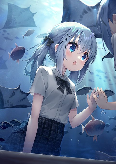 「うわぁ～魚たち綺麗......」
チノちゃんと水族館でデート❤!
#ごちうさ 