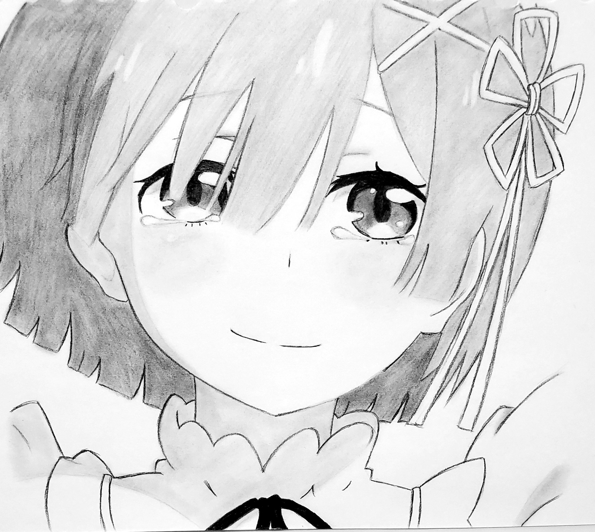 しぇりー ໒ 在 Twitter 上 にゃっほーฅ W ฅ 今日はレムりんだよ W イラスト いらすと 絵 絵画 アート おえかき お絵かき お絵描き シャーペン画 シャーペンイラスト アニメ 模写 アニメ模写 Illust