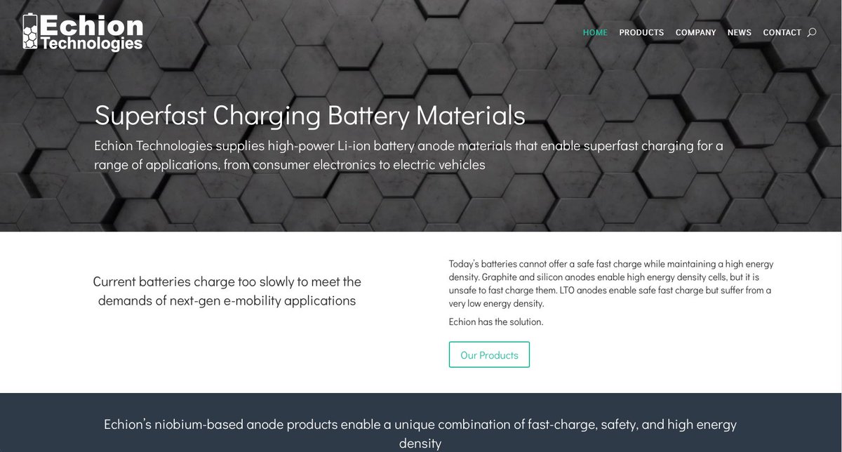nextnorth's tweet image. One of our more recent website launches for @EchionT; who work in producing super-fast charging battery materials. Check out their new website at echiontech.com