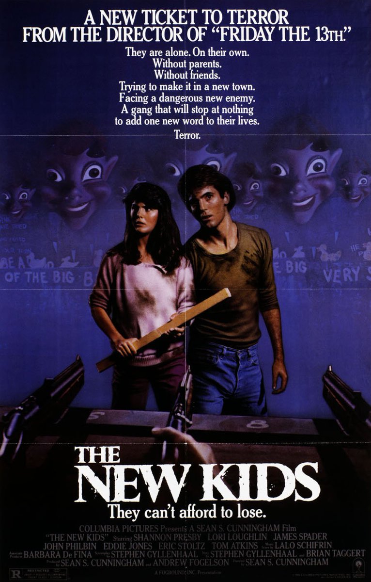 39. THE NEW KIDS (1985)A recently orphaned brother and sister move to a nowhere town to help their aunt and uncle run an amusement park.James Spader leads the gang that terrorizes them and the town. Spader is absolutely the reason to watch. #Horror365