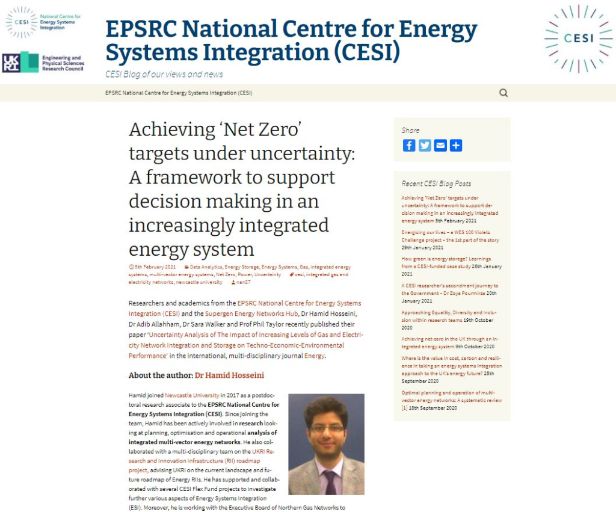 Just out! Blog by our researcher Dr Hamid Hosseini on a new journal paper on a framework for decision making under uncertainty in an increasingly integrated energy system with <a href="/CESIenergy/">CESI</a> <a href="/SENHub1/">Supergen Energy Networks Hub</a> coauthors Dr Adib Allahham, @SaraWalker22 &amp; <a href="/rolyatlihp/">Philip Taylor</a> bit.ly/3ruHD7u
