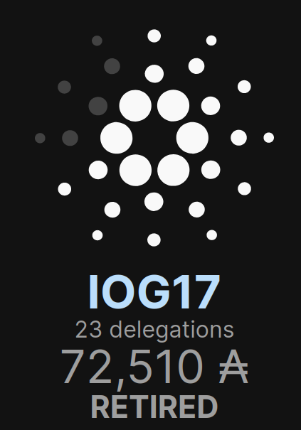 18) Retired  #Stakepools ThreadPool: IOG17Stake: ₳73k Stakers: 23You are not earning any rewards  #Staking to RETIRED POOLS. Re-delegate elsewhere to earn rewards again.Many great pools to choose from!Retweet for exposure . . . #Cardano  #ADA  $ADA