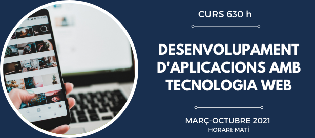 INSCRIPCIÓ OBERTA: 

Curs desenvolupament d'aplicacions amb tecnologia web. Aquest Certificat de Professionalitat inclou pràctiques en empresa 

🗓️Març-Octubre 2021
💯% subvencionat
🔗bit.ly/36QynTa

#CP #FormacióQualitat #Sabadell  #CalMolins  #VaporLlonch #app #web