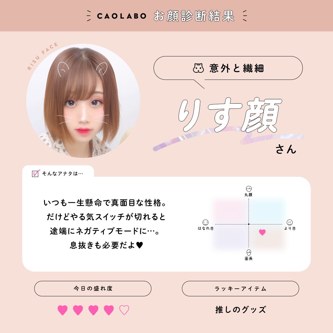 水咲蓮華 明日カノが生き甲斐 リス顔らしい プリクラ Caolabo リス顔 お顔診断結果