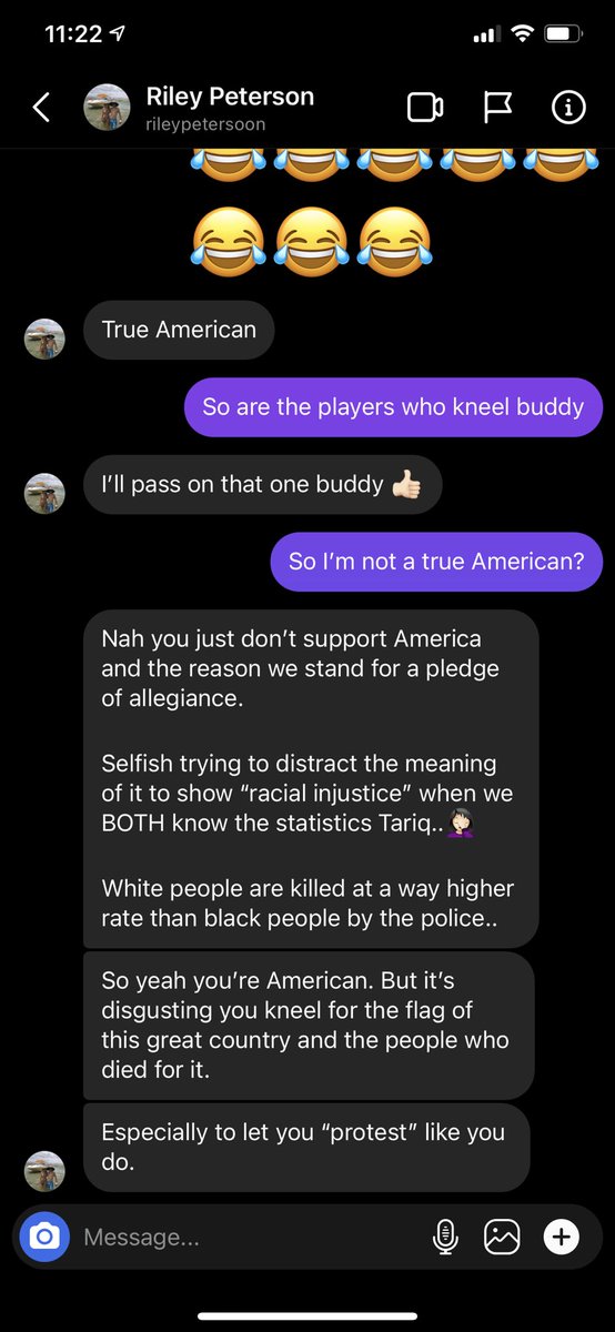 tariqsp8s's tweet photo. Day 8 of BHM started off a little like this🤦🏾‍♂️ This rhetoric will continue to divide our country. 

I’m going to continue to use my platform to challenge the status quo and do my part to help change our world. https://t.co/LnDCUMpCib