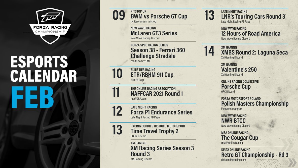 This week's calendar features a new style with the same competitive racing action. Where are you racing this week?