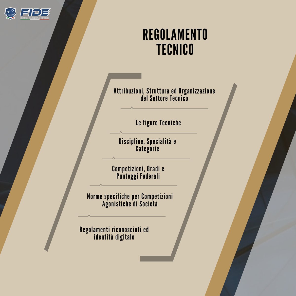 HSL Esports (@hslesports) on Twitter photo 📖| RULES IN PILLS
Inizia oggi la nuova rubrica dedicata alla diffusione del Regolamento Tecnico FIDE.
In grafica sono elencati i vari punti che verranno esplicati nei prossimi giorni.
<a href="/FederazioneE/">Federazione Italiana Discipline Elettroniche</a> - Federazione Italiana Discipline Elettroniche
#GetWild #Esports #FIDE 📖| RULES IN PILLS
Inizia oggi la nuova rubrica dedicata alla diffusione del Regolamento Tecnico FIDE.
In grafica sono elencati i vari punti che verranno esplicati nei prossimi giorni.
<a href="/FederazioneE/">Federazione Italiana Discipline Elettroniche</a> - Federazione Italiana Discipline Elettroniche
#GetWild #Esports #FIDE