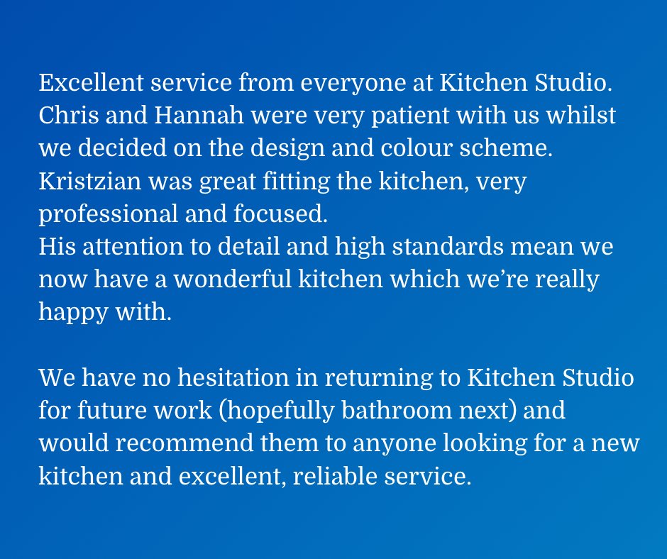 KitchenStudio1's tweet image. A fantastic review from a recently completed kitchen.😀

#kitchenreview #crownimperialkitchens
