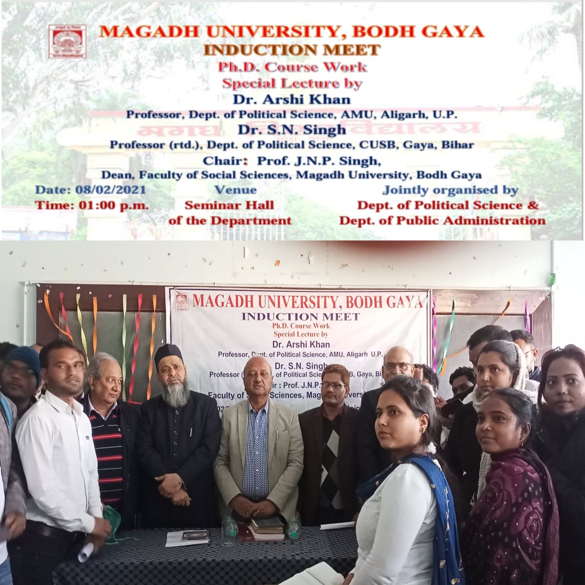 santosh_6445's tweet photo. magadh university bodh gaya induction meet
ph.D. course work
department of political science https://t.co/Co6HCC1LRa