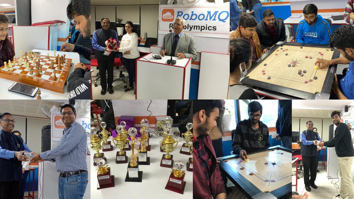 robomq's tweet photo. As much as we believe in #automation, we believe in working hard, playing hard, and definitely playing at work hard! So we organized Robolympics, a timespan dedicated to enjoyment! With games like Chess, Carrom & Quiz, this lively event relaxed & energized everyone! #RoboMQ https://t.co/G6k0nJaI41