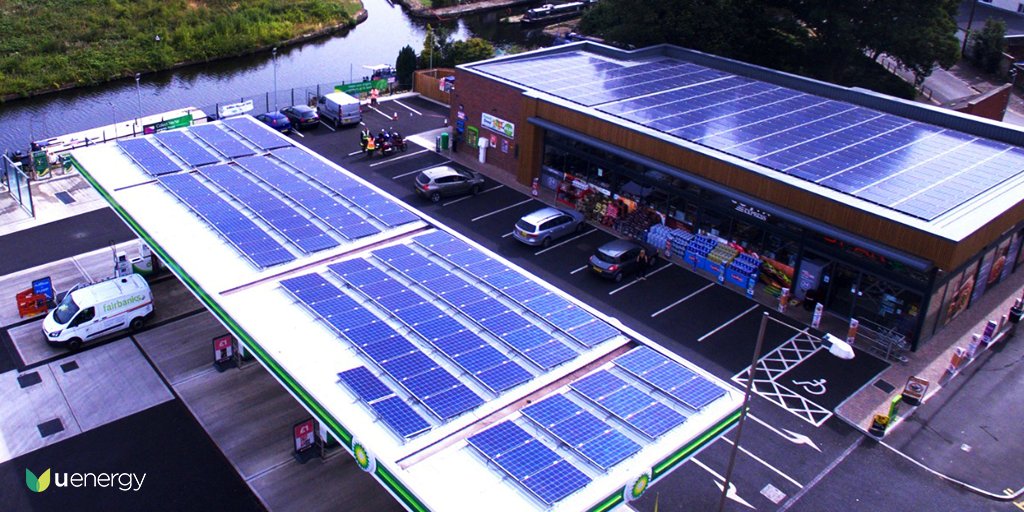 UEnergySolar's tweet photo. Get the most of rooftops and canopies in your petrol station this summer! Contact @UEnergySolar for further details! #renewableenergy #photovoltaic  #solarpanel #solarpanels #solarenergy #gogreen #cleanenergy #solarpower #solarpowered #environment #cleanenvironment #uenergy https://t.co/M46RjFaB84