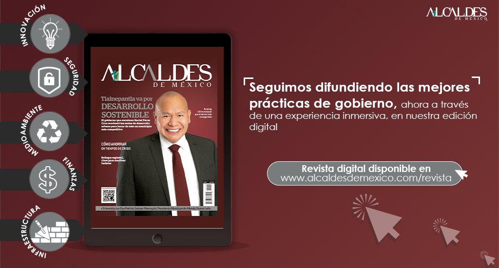 AlcaldesMexico's tweet photo. Encuentra en #AlcaldesDigital lo más reciente sobre las acciones y buenas prácticas de gobierno para mejorar la gestión pública en todos los municipios del país. Entra a https://t.co/vNaehoqEMD https://t.co/DdNEBn8gQE