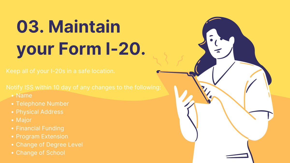 cccintlservices's tweet photo. Here are some tips for you to maintain your F1 visa status.  Contact ISS at Cedar Crest College for more information. https://t.co/Zjqo792lUa