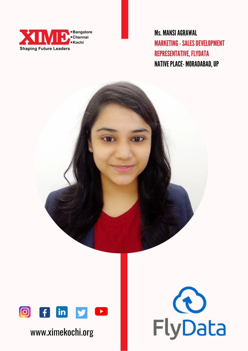 XIMEKochi's tweet photo. Congratulations Anshula Gupta & Mansi Agarwal for taking forward the legacy and getting placed at Flydata.
XIME Kochi is proud of their achievement and inspires XIME student community to carry forward the legacy of excellence 👍
#Flydata #XimeKochi https://t.co/OcO2vvy3TU