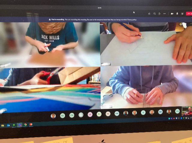 Today’s cardboard modelling with year 9 pupils