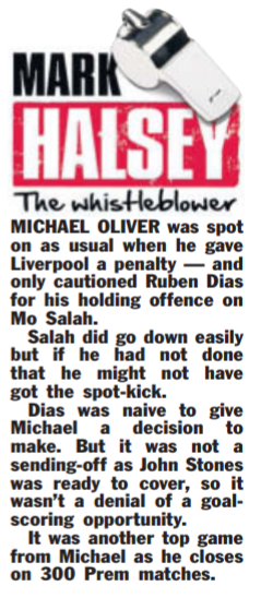 alecshilton's tweet photo. @RefereeHalsey on Michael Oliver's big calls in City's win at Liverpool for @SunSport https://t.co/pqcv2SEOj7