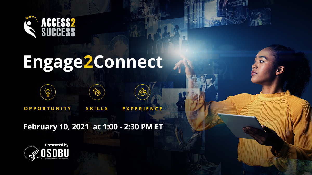 Interested in new #contracting &amp; #grant opportunities for #SmallBiz in 2021? Panelists from <a href="/HHSGov/">HHS</a> <a href="/ACFHHS/">ACF</a> <a href="/SBAgov/">SBA</a> &amp; <a href="/USMBDA/">USMBDA</a> will participate.

Tune-in 📲 to #Engage2Connect webinar! 
🗓️Wed., Feb. 10 from 12 to 1:30 p.m. Central
➡️ow.ly/eoq750DqwUr
@sbdckansas <a href="/KSPTAC/">Kansas PTAC</a>