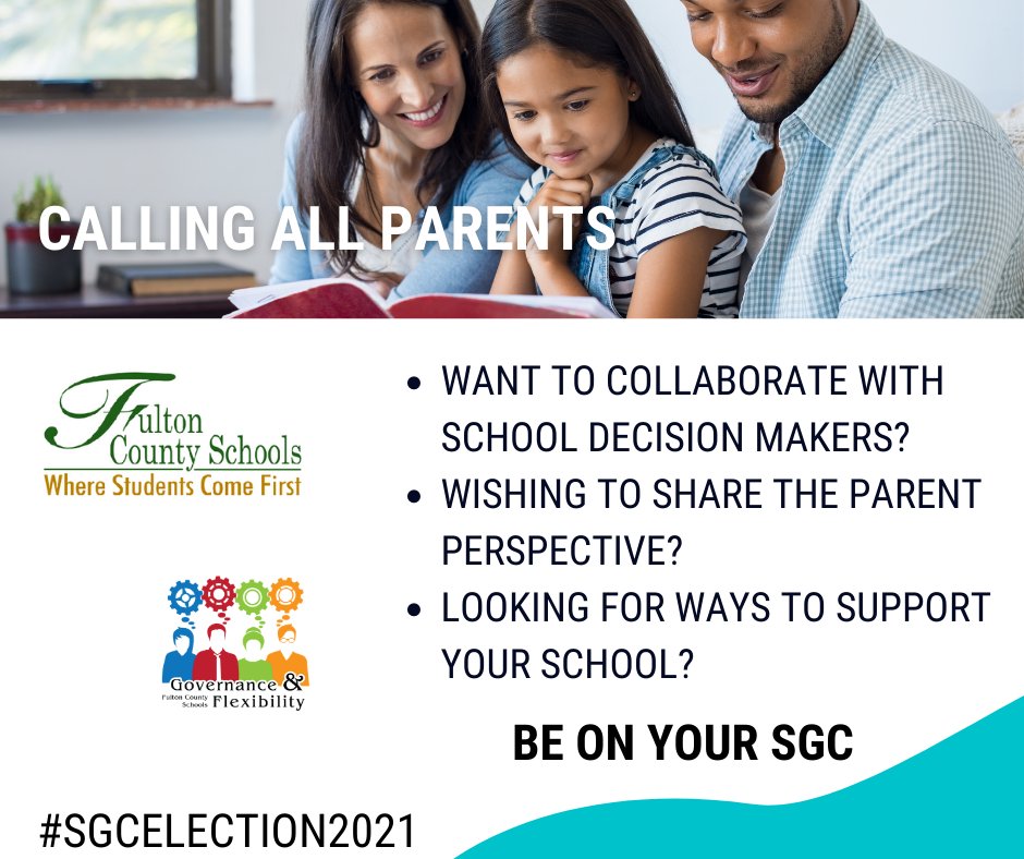 The School Governance Council has both parent/guardian and teacher positions open for election. The Candidate Declaration period ends February 26th!

Find out more on the Dolvin SGC page!
fultonschools.org/domain/4056

<a href="/DolvinES/">Dolvin ES</a> <a href="/DolvinPTA/">Dolvin PTA</a> @Dolvin_DESF #SGCElections2021 #DolvinSGC
