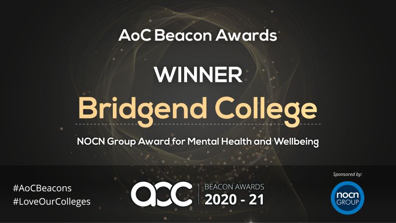 Congratulations to Bridgend College on winning this year’s NOCN Award for Mental Health and Wellbeing #AoCBeacons